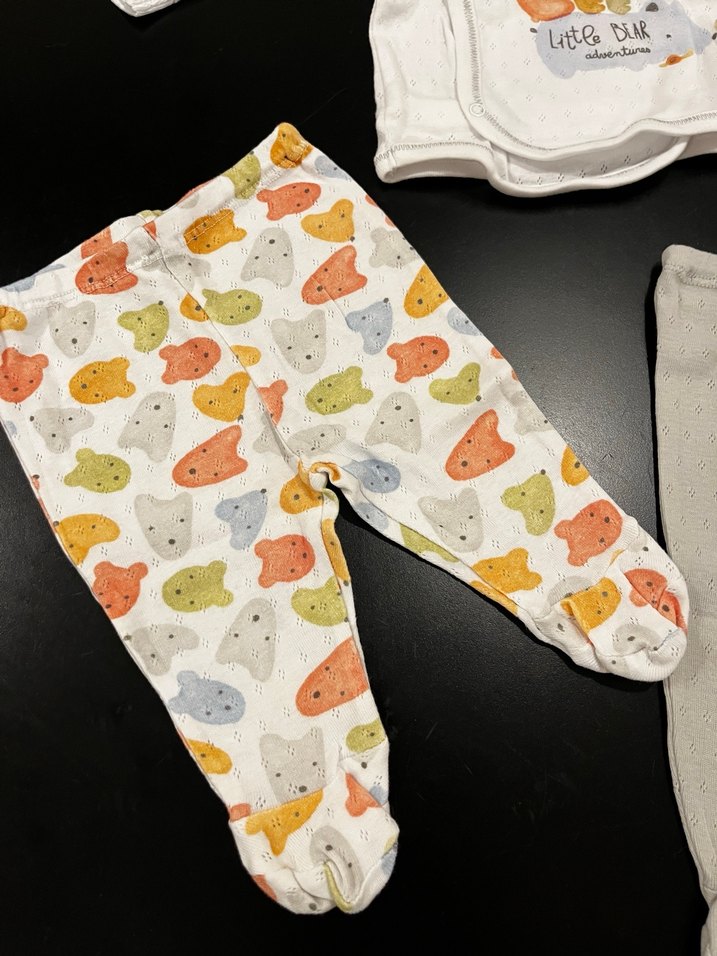 Gri Baskılı Pamuk Bebek takım - Görsel 2