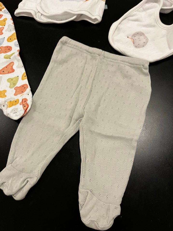 Gri Baskılı Pamuk Bebek takım - Görsel 3