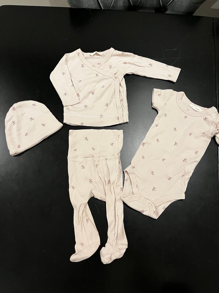 Bebek Kız Uzun Kollu Beyaz 4'lü Kıyafet Seti - Görsel 2