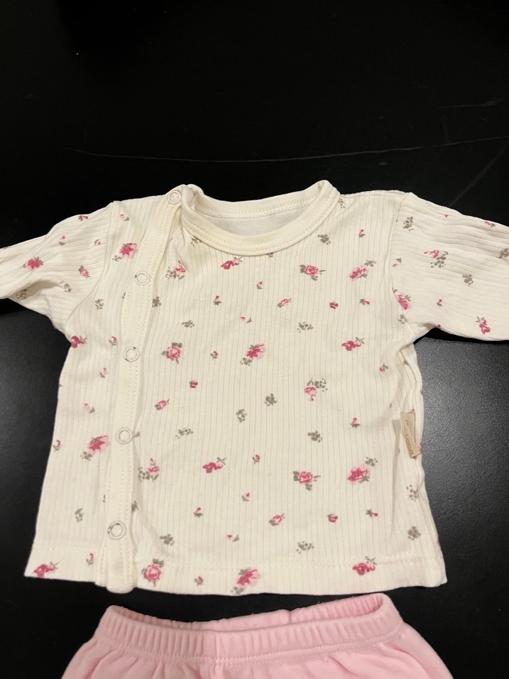 Dantel Detaylı Pembe Bebek Kız Takımı - Görsel 2