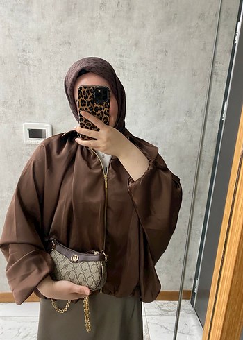 Saten bomber ceket - Görsel 4