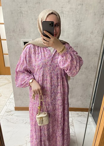 Zara Pembe Bohem Detaylı Uzun Elbise