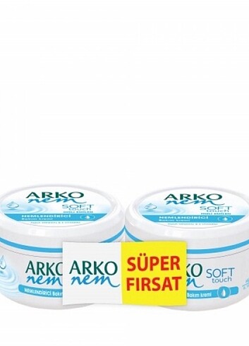 ARKO NEM SOFT TOUCH NEMLENDİRİCİ BAKIM KREMİ 2 Lİ SET 