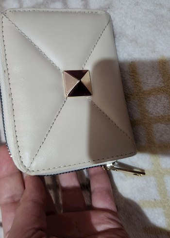 Beyaz Yılan Desenli Deri Fermuarlı Kadın Cüzdanı - Görsel 2