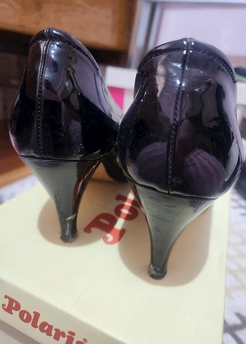 Siyah Rugan Stiletto Kadın Topuklu - Görsel 3