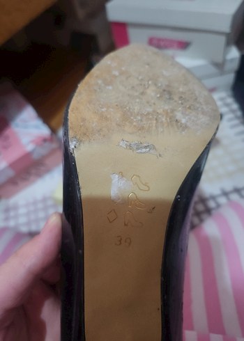 Siyah Rugan Stiletto Kadın Topuklu - Görsel 7