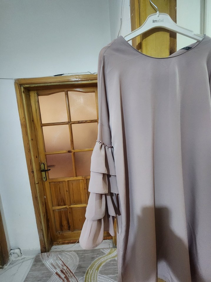 Diger Bej Kadın Uzun Kollu Salaş Tunik - Görsel 2