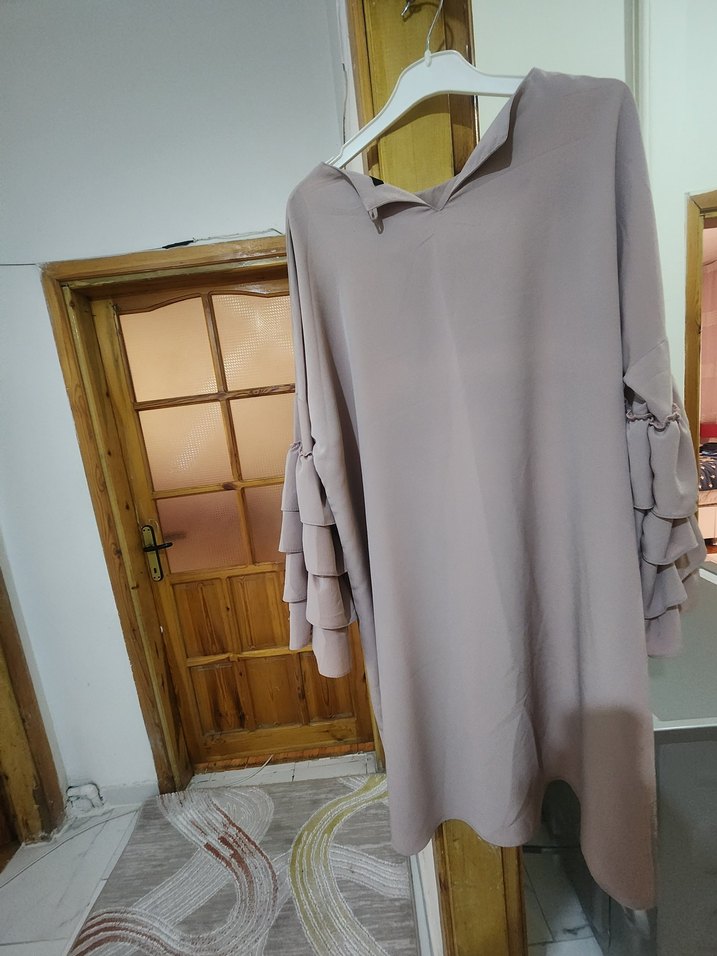 Diger Bej Kadın Uzun Kollu Salaş Tunik - Görsel 3