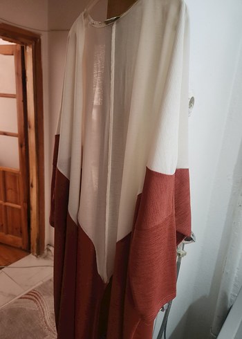 Bohem Tarzda Bej ve Kiremit Rengi Sabahlık - Görsel 6