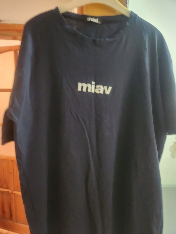 Siyah miav Baskılı Erkek Tişört - Görsel 5