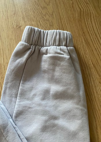 Gri Rahat Kesim Keten Kadın Eşofman Altı - Görsel 3