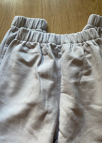 Gri Rahat Kesim Keten Kadın Eşofman Altı - Görsel 9