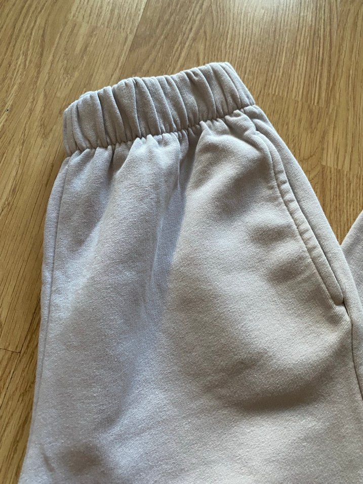 Gri Rahat Kesim Keten Kadın Eşofman Altı - Görsel 4