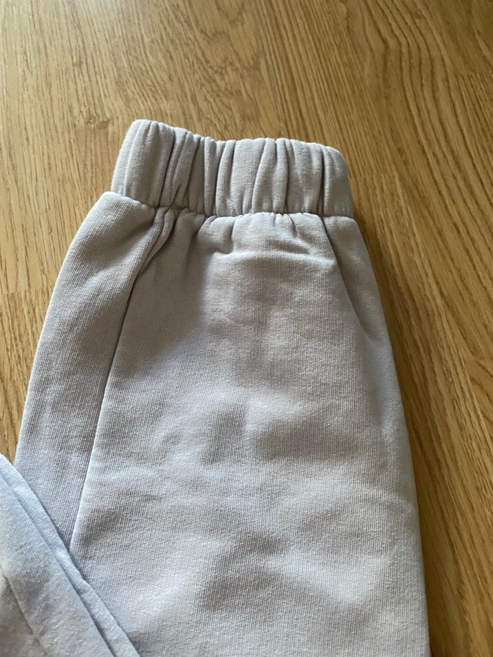 Gri Rahat Kesim Keten Kadın Eşofman Altı - Görsel 3