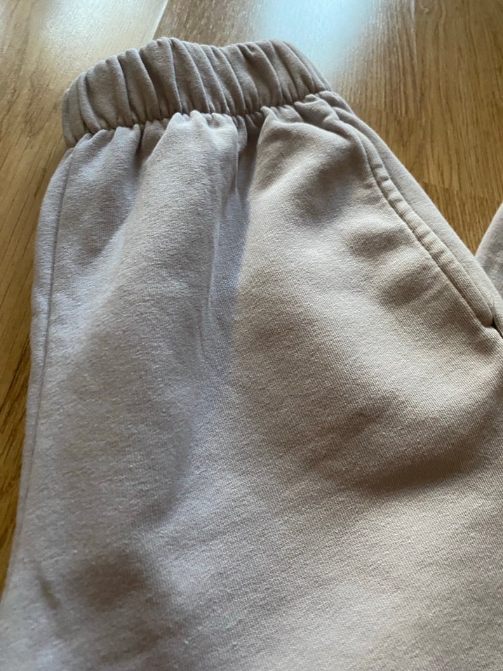 Gri Rahat Kesim Keten Kadın Eşofman Altı - Görsel 5