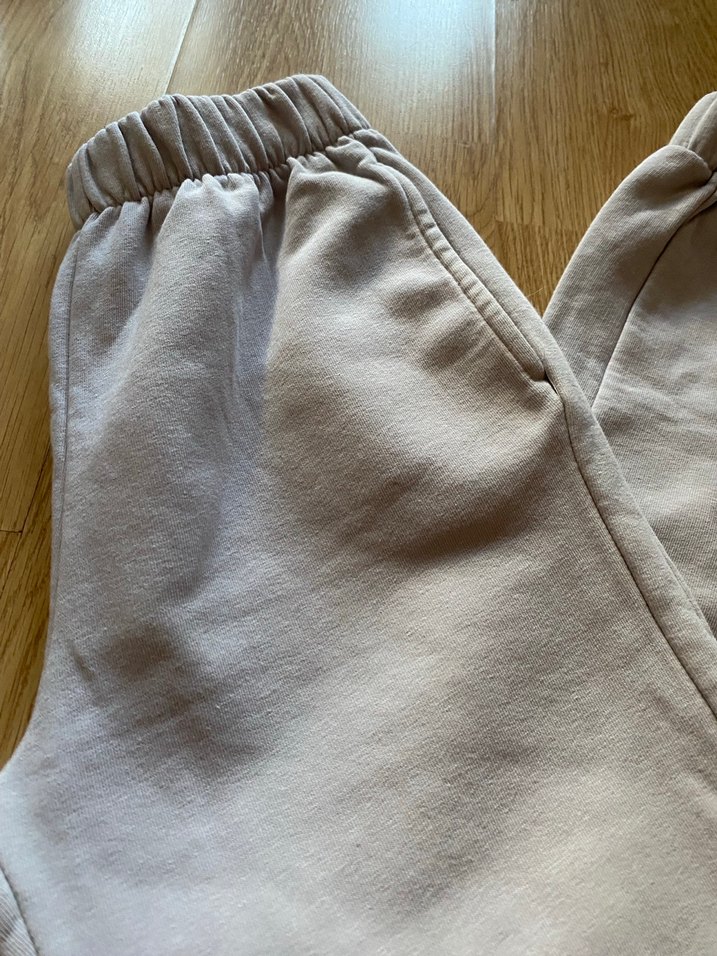 Gri Rahat Kesim Keten Kadın Eşofman Altı - Görsel 2