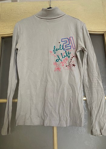 Kadın Gri Balıkçı Yaka Baskılı Triko - Görsel 6