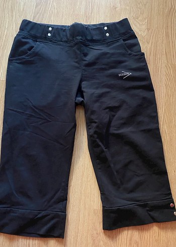 Siyah Kadın Spor Kumaş Pantolon, Fermuarlı - Görsel 4