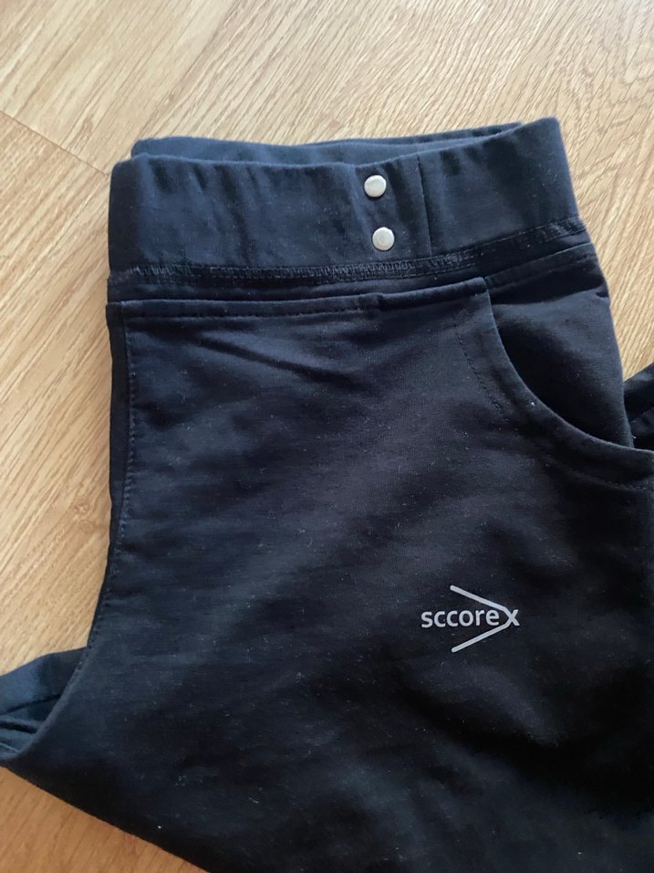 Siyah Kadın Spor Kumaş Pantolon, Fermuarlı - Görsel 2