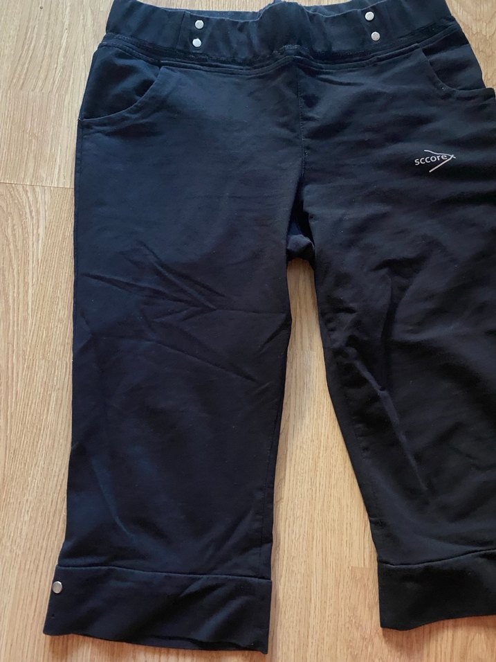 Siyah Kadın Spor Kumaş Pantolon, Fermuarlı - Görsel 5