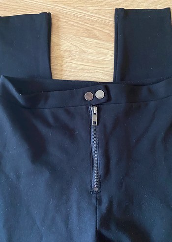 Fermuarlı Lacivert Midi Kadın Tayt - Görsel 6