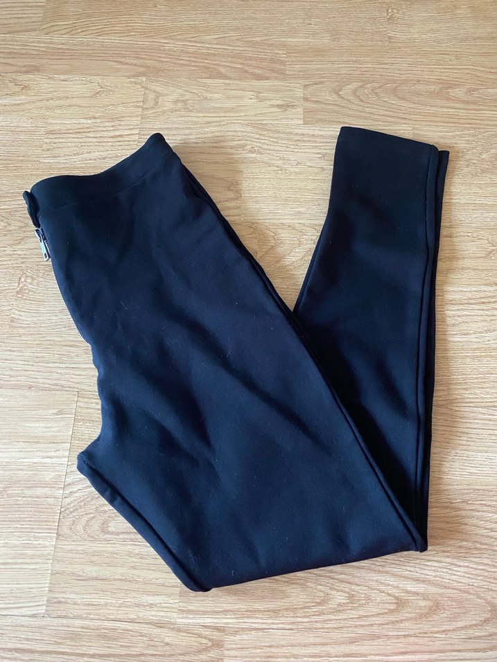 Fermuarlı Lacivert Midi Kadın Tayt - Görsel 2