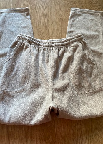 Bej Kadın Rahat Kesim Polar Kumaş Pantolon - Görsel 8