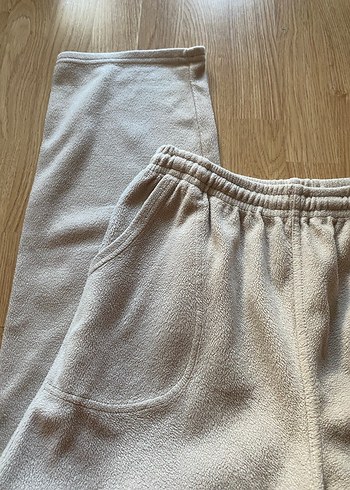 Bej Kadın Rahat Kesim Polar Kumaş Pantolon - Görsel 10