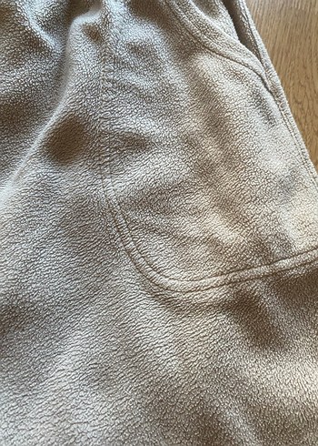 Bej Kadın Rahat Kesim Polar Kumaş Pantolon - Görsel 3