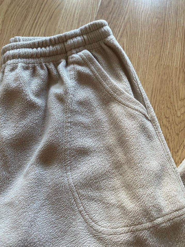 Bej Kadın Rahat Kesim Polar Kumaş Pantolon - Görsel 5