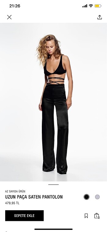 Zara saten pantolon