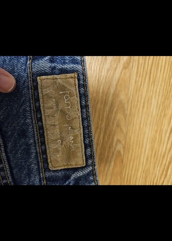 Düğmeli Mavi Kadın Denim Pantolon - Görsel 4