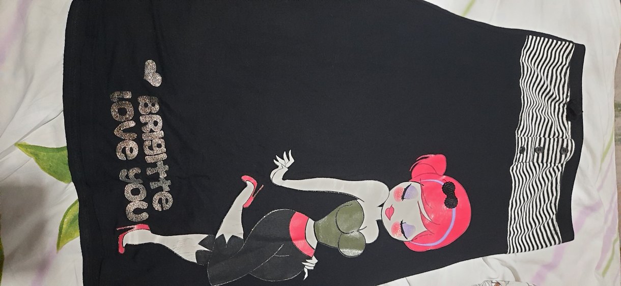 Siyah baskılı  Straplez - Görsel 2