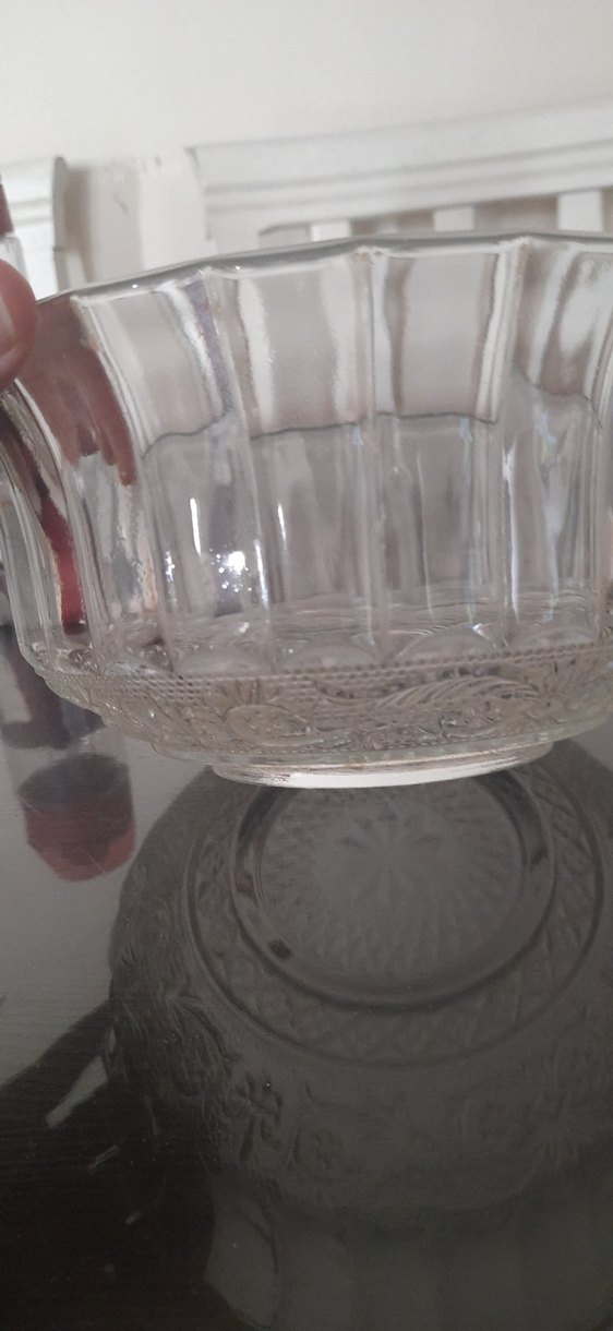 İşlemeli Desenli Beyaz Cam Kase - Görsel 2