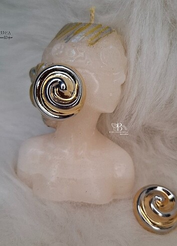 Beden Çelik gold ve silver Detay spiral küpe