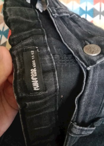 11-12 Yaş Beden siyah Renk Erkek Çocuk Siyah Regular Fit Denim Pantolon