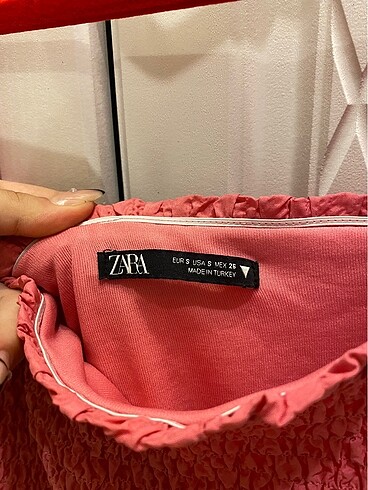 Zara Zara Balon Kol Pembe Elbise