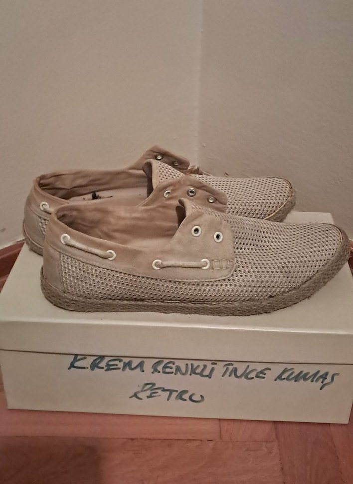 Bej Düğmeli Erkek Espadril Ayakkabı - Görsel 3