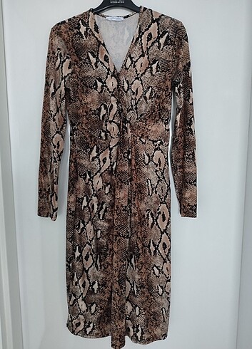 m Beden Zara leopar desenli elbise 