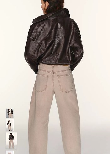 Bol Kesim Midi Kadın Kot Pantolon - Görsel 6