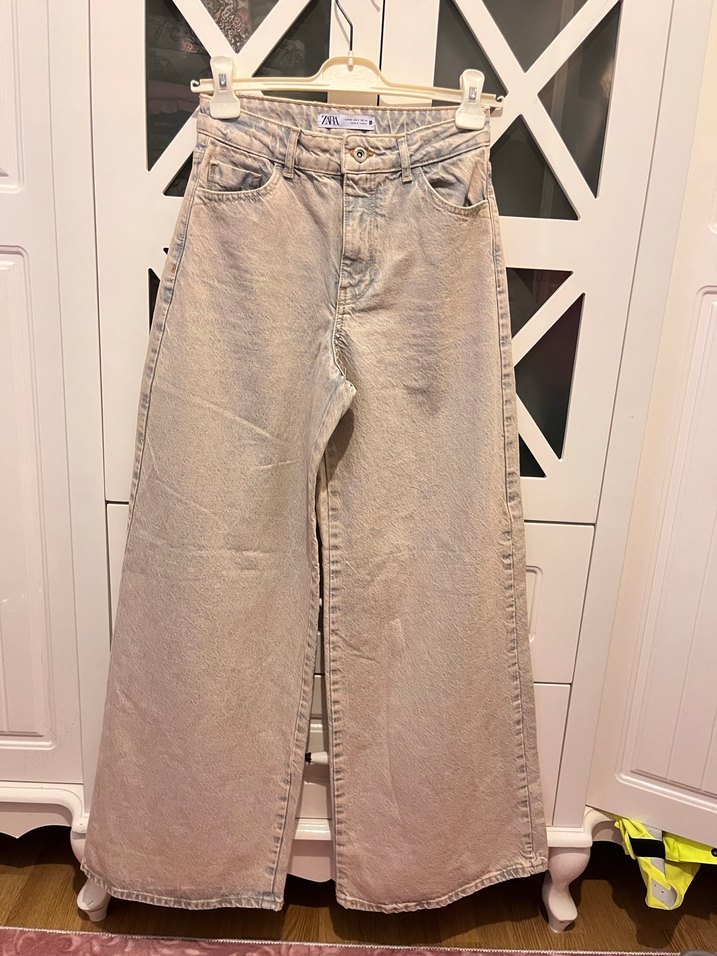 Bol Kesim Midi Kadın Kot Pantolon - Görsel 2