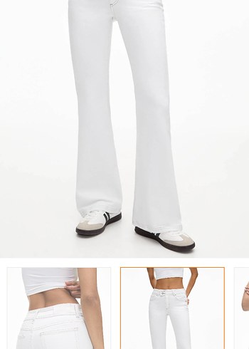 34 Beden beyaz Renk Düşük bel bootcut pantolon