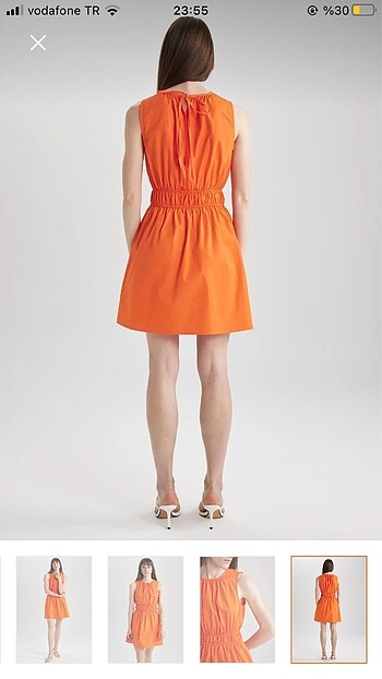 Defacto turuncu mini elbise