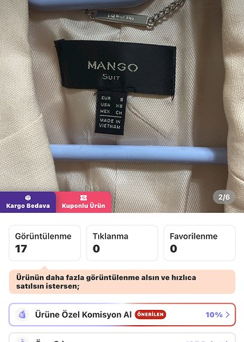 Mango Düğmeli Kadın Blazer Ceket - Görsel 2