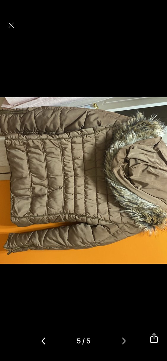 Stradivarius Kürk Detaylı Kahverengi Kadın Kışlık Mont - Görsel 4