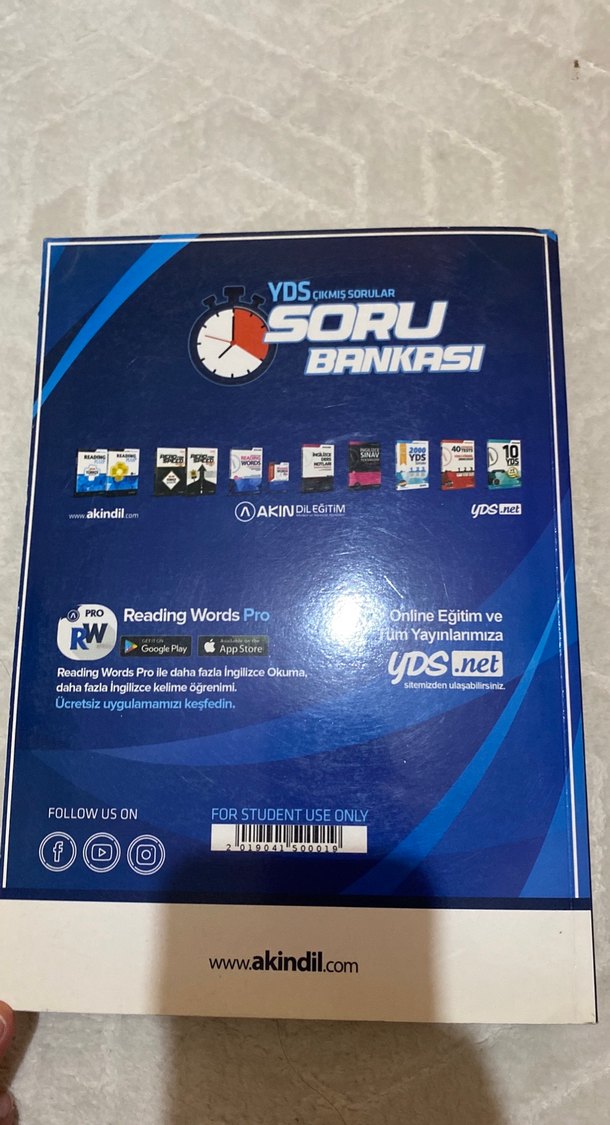 AKINDİL YDS Soru Bankası Çıkmış Sorular Kitabı - Görsel 3