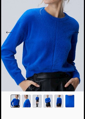 Beyaz Kadın Uzun Kollu Pamuklu Kazak üç adet renk var - Görsel 3