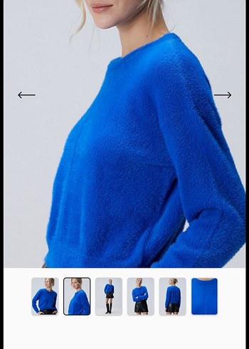 Beyaz Kadın Uzun Kollu Pamuklu Kazak üç adet renk var - Görsel 4