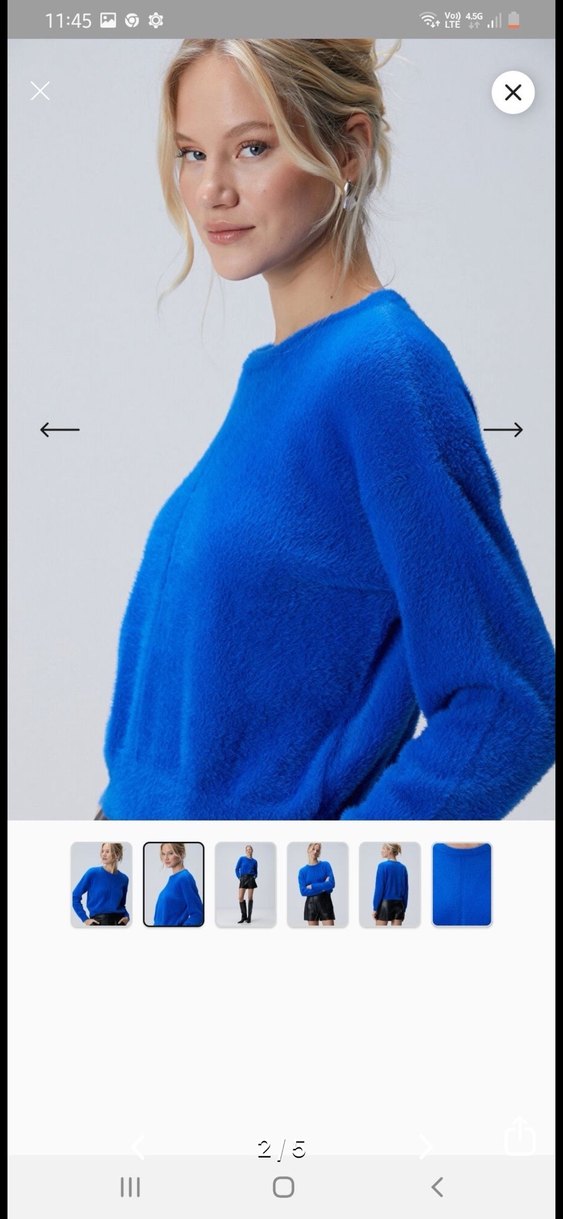 Beyaz Kadın Uzun Kollu Pamuklu Kazak üç adet renk var - Görsel 4