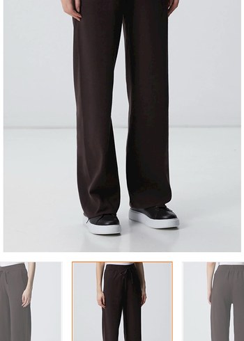 Network V Yaka Kahverengi Triko Kazak ve pantolon - Görsel 3